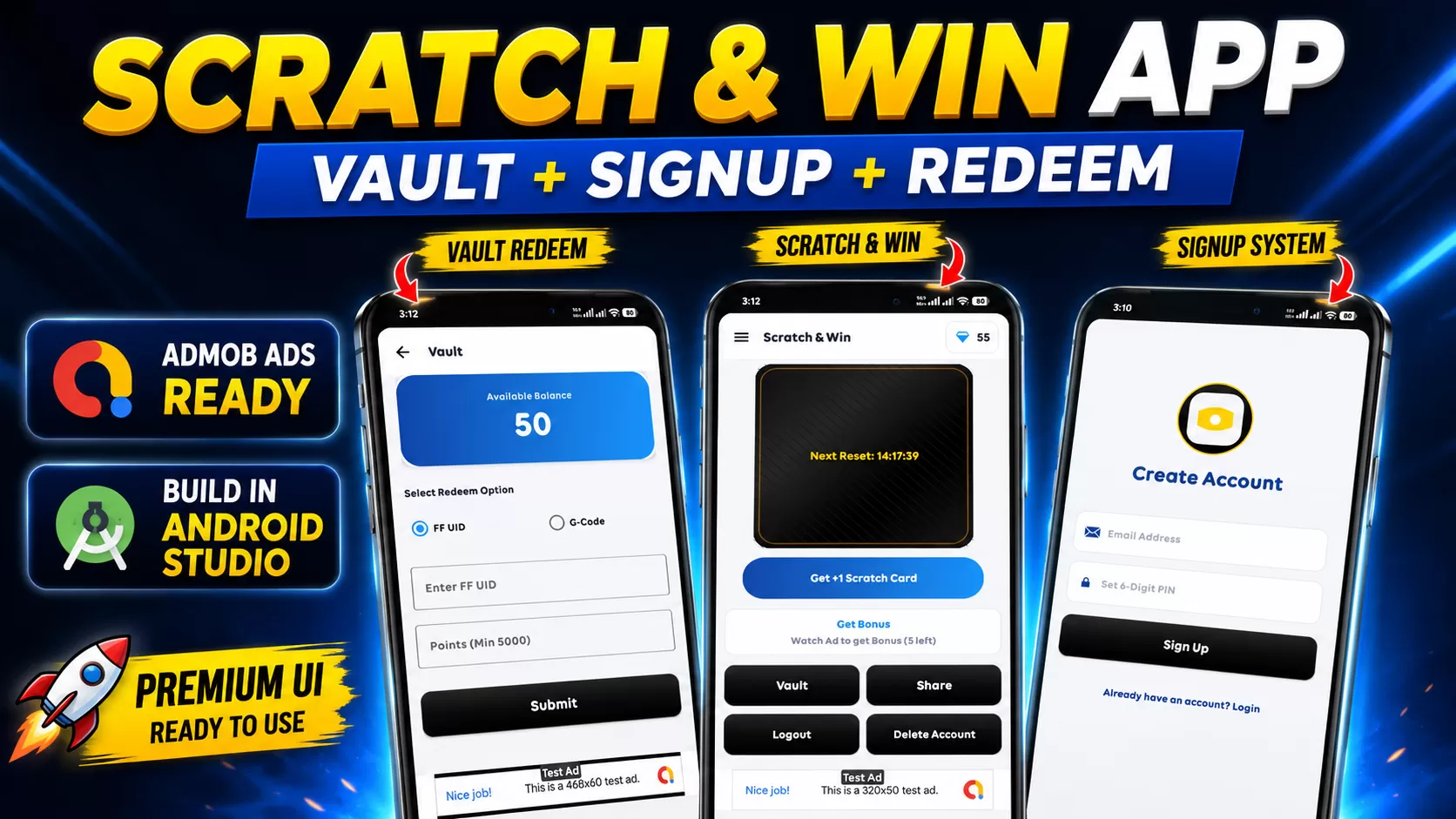 Scratch And Win Earning App – Android Studio With AdMob Ads - AIAKART