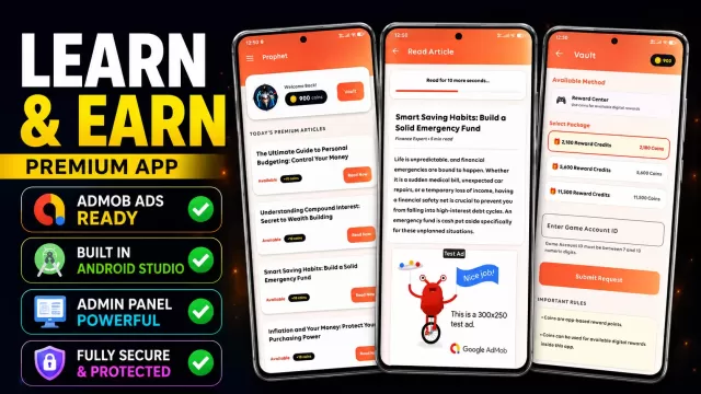 Learn And Earn App | Android Studio + AdMob + Admin Panel - AIAKART