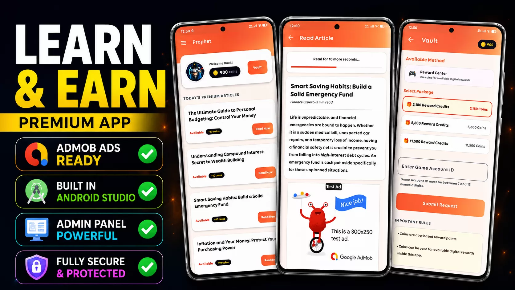 Learn And Earn App | Android Studio + AdMob + Admin Panel - AIAKART