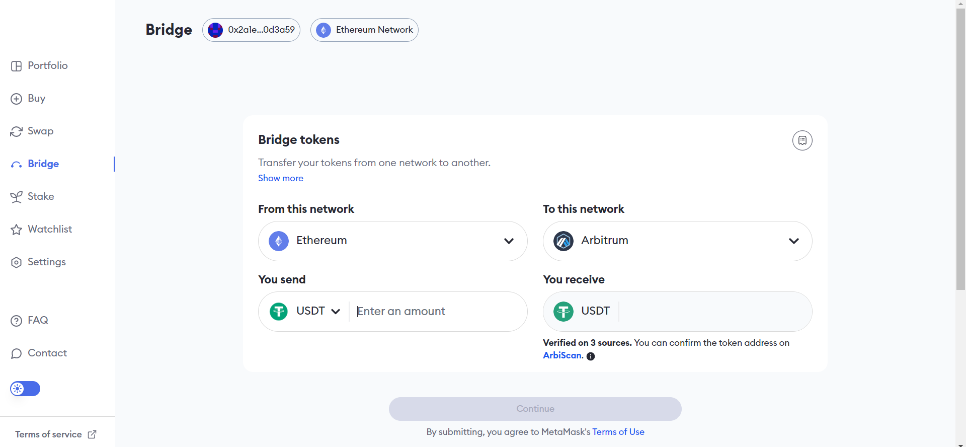 Metamask Bridge